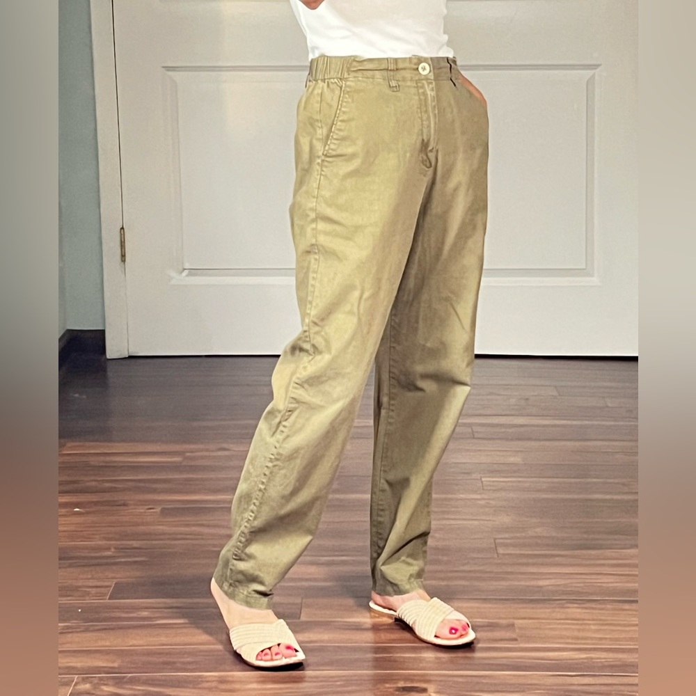 Uniqlo linen blend olive green pants size XS - Picture 2 of 11